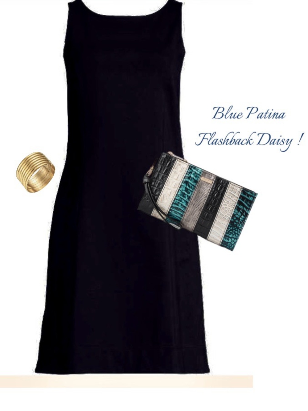 🦋🖤Brahmin Blue Patina Flashback DAISY Wristlet / Clutch / Makeup Bag NWT